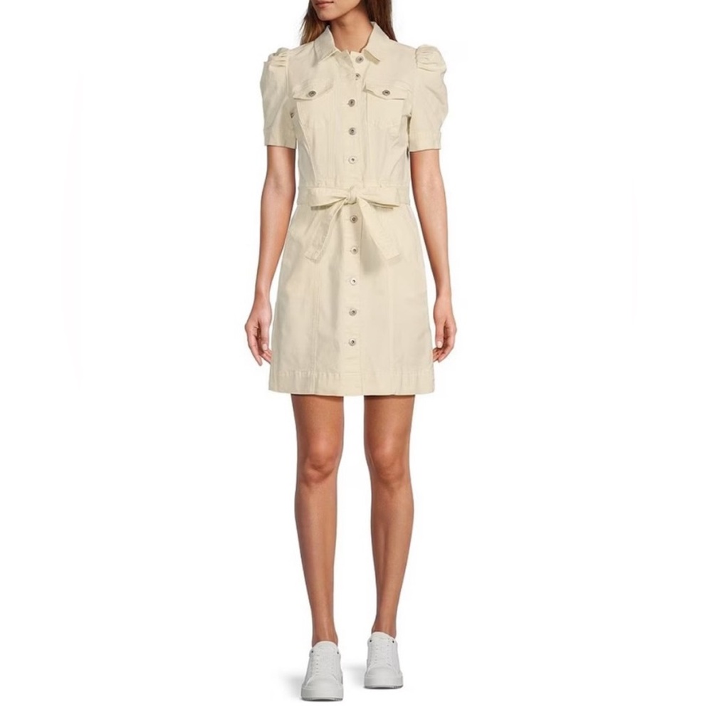 Chelsea and Violet - Cream Denim Material Button-Down Dress NWT